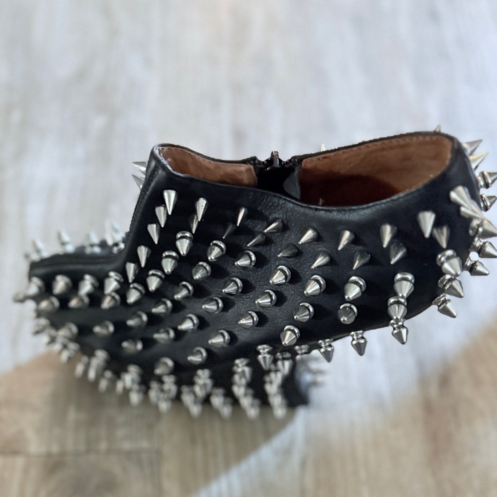 Spiked Black Ankle Booties - Picture 5 of 8